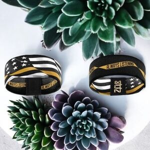 Zox *Always Listening* Black and Gold Wristband Size Medium